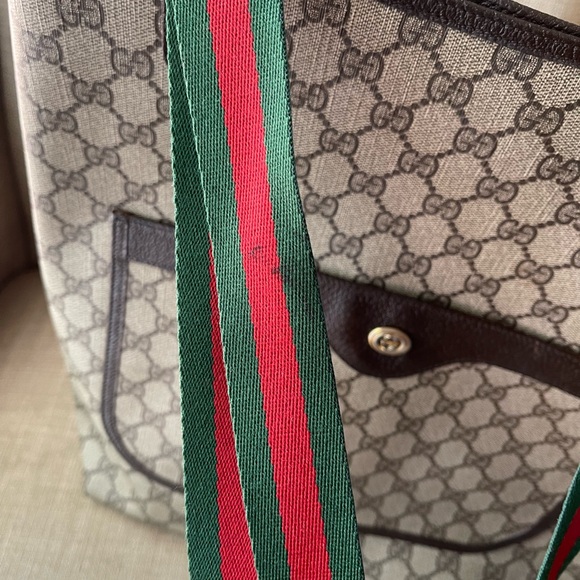 Authentic Gucci vintage web sherry line tote bag 89.02.003 (X16) - Picture 7 of 16